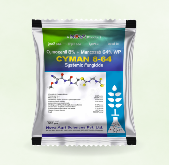 Cyman 8-64 (Cymoxanil 8% + Mancozeb 64% WP)