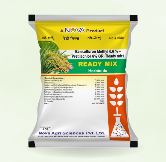 Ready Mix (Bensulfuron Methyl 0.6% + Pretilachlor 6% GR) (Soil Application)